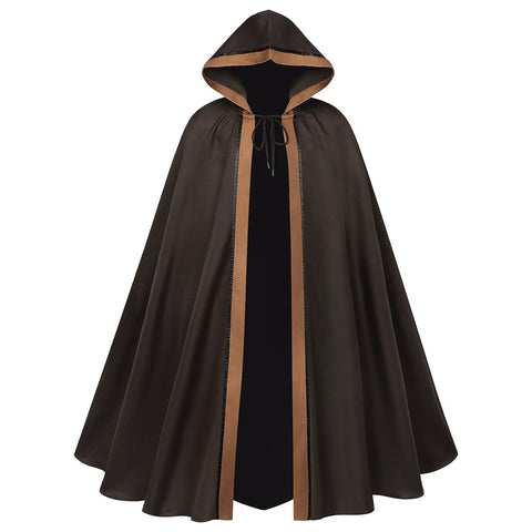2025 New European and American Death Cosplay Costume Star Wars Male Wizard Black Hooded Tie Belt Cape for Export - Coscosmos