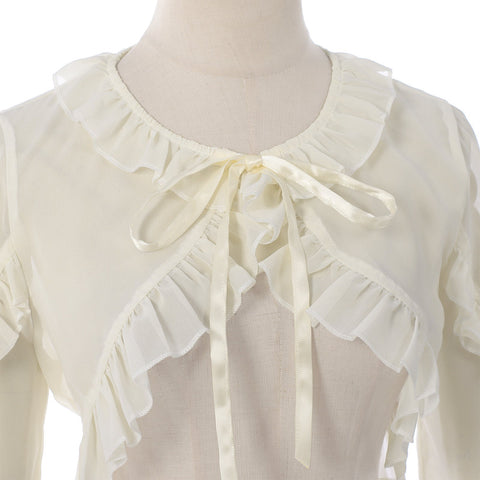 2025 New European and American Lolita Fashion Shawl Sunscreen Cardigan Long Sleeve Chiffon Capelet Versatile - Coscosmos