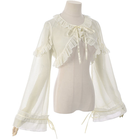2025 New European and American Lolita Fashion Shawl Sunscreen Cardigan Long Sleeve Chiffon Capelet Versatile - Coscosmos