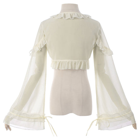 2025 New European and American Lolita Fashion Shawl Sunscreen Cardigan Long Sleeve Chiffon Capelet Versatile - Coscosmos