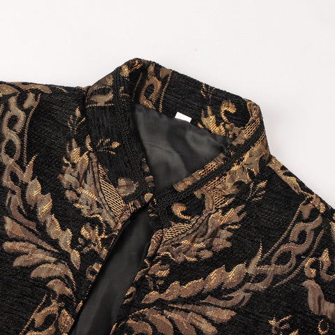 2025 New European and American Men's Suit Vest Medieval Gilded Formal Renaissance Vest Suit - Coscosmos