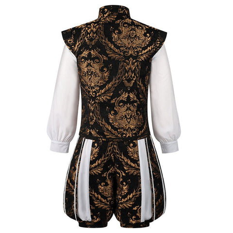 2025 New European and American Men's Suit Vest Medieval Gilded Formal Renaissance Vest Suit - Coscosmos