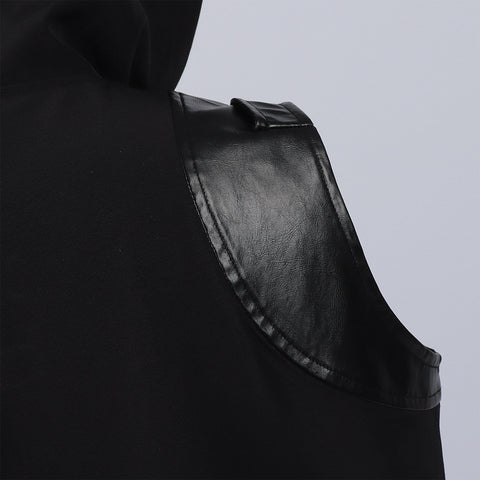 2025 New Medieval Punk Rock Men's Fashion Sleeveless Hooded Lace - up Vest - Coscosmos
