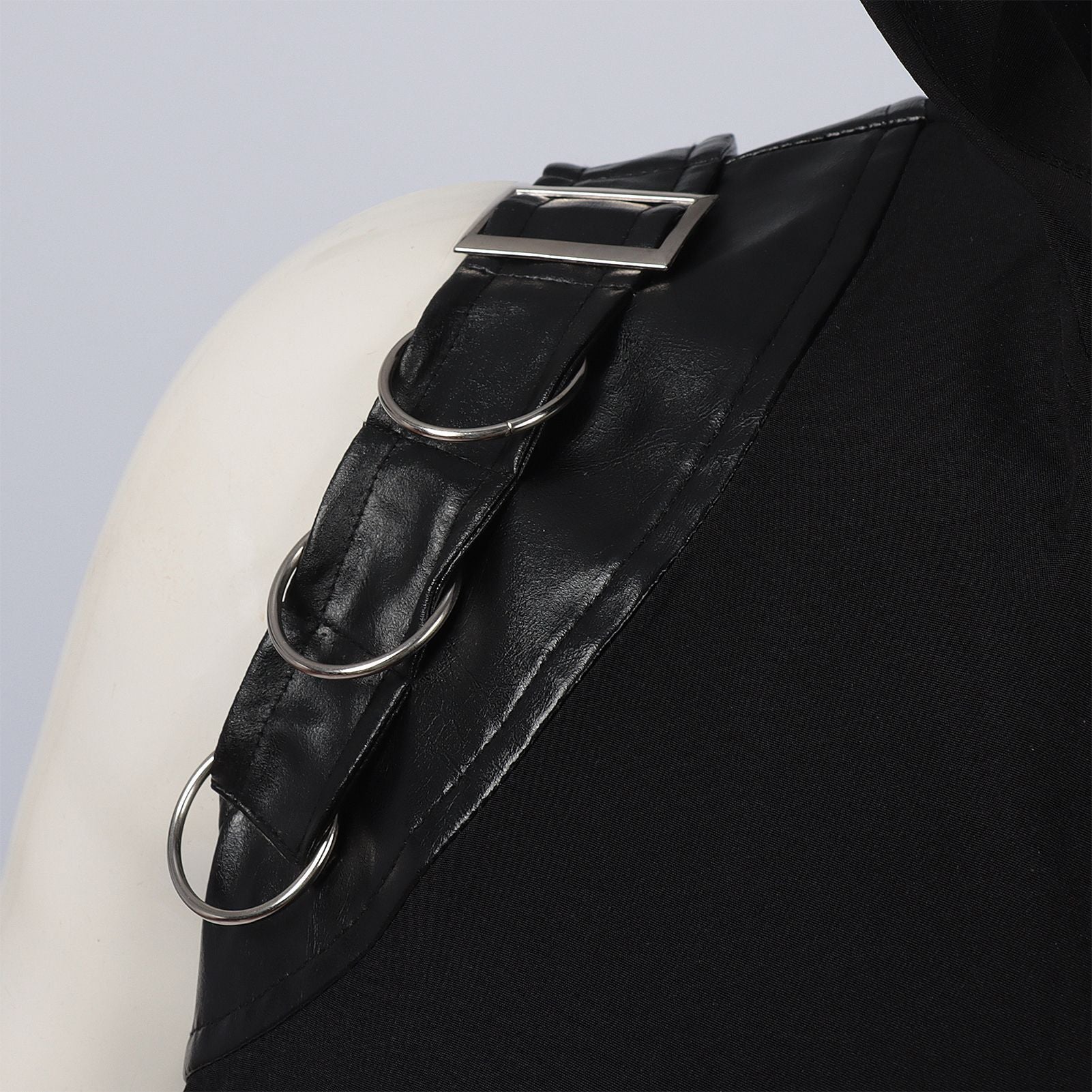 2025 New Medieval Punk Rock Men's Fashion Sleeveless Hooded Lace - up Vest - Coscosmos