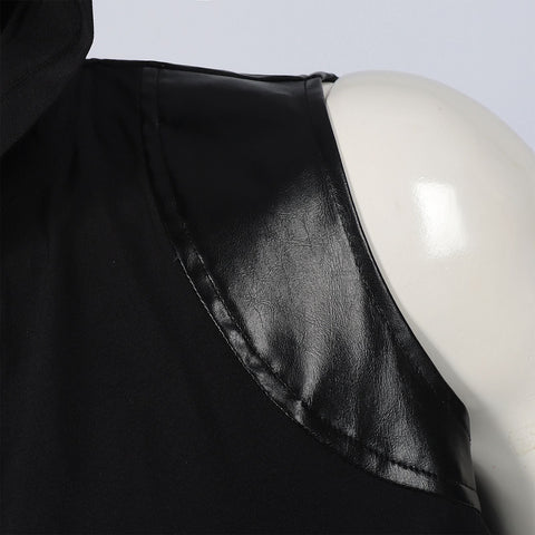 2025 New Medieval Punk Rock Men's Fashion Sleeveless Hooded Lace - up Vest - Coscosmos
