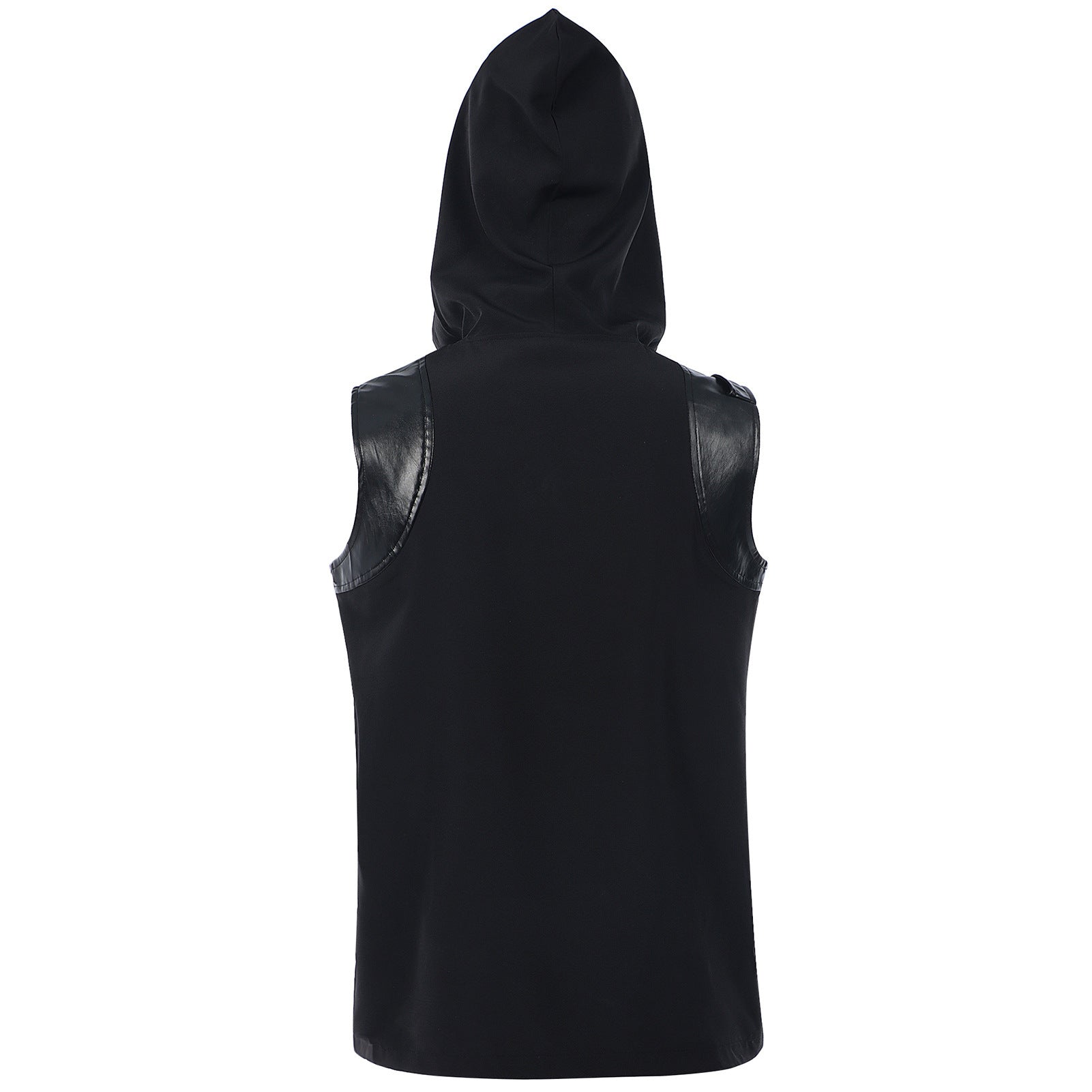 2025 New Medieval Punk Rock Men's Fashion Sleeveless Hooded Lace - up Vest - Coscosmos