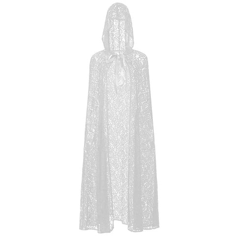 2025 Sexy Black Lace Cape Cloak for Halloween Bride Shawl Stage Performance Costume - Coscosmos