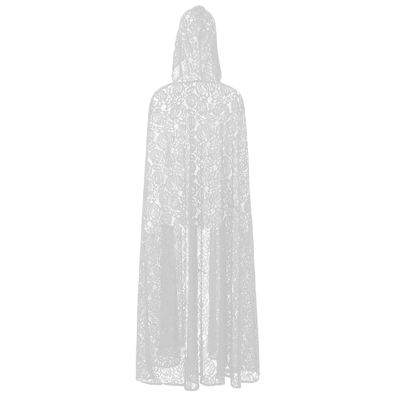 2025 Sexy Black Lace Cape Cloak for Halloween Bride Shawl Stage Performance Costume - Coscosmos