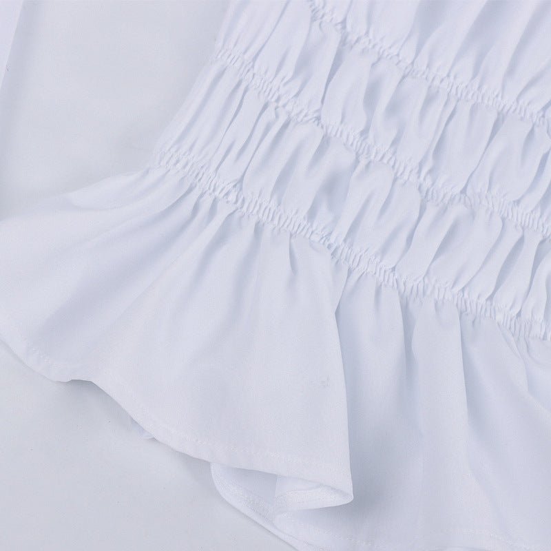 2025 Spring Summer European American Cross - border Women's Renaissance Ruffled Sleeve Off - shoulder Blouse - Coscosmos