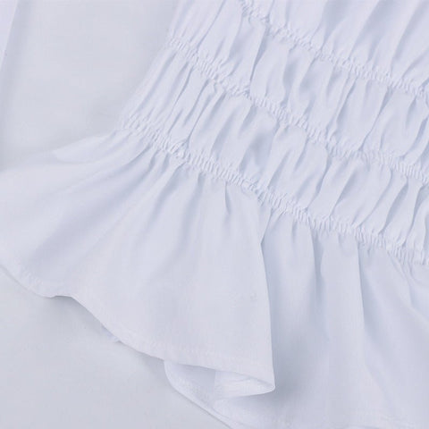2025 Spring Summer European American Cross - border Women's Renaissance Ruffled Sleeve Off - shoulder Blouse - Coscosmos