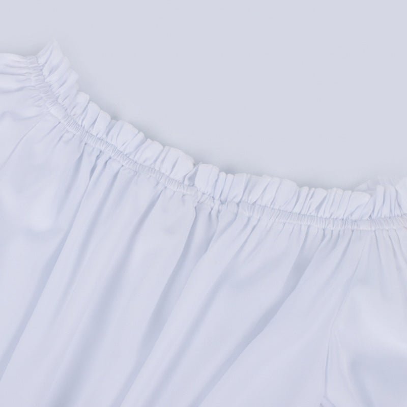 2025 Spring Summer European American Cross - border Women's Renaissance Ruffled Sleeve Off - shoulder Blouse - Coscosmos