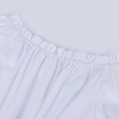 2025 Spring Summer European American Cross - border Women's Renaissance Ruffled Sleeve Off - shoulder Blouse - Coscosmos