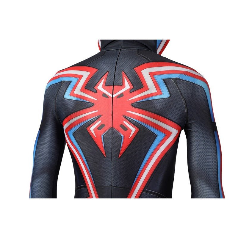 2099 Miles Morales Spiderman Hooded Jumpsuit Cosplay Costume for Halloween Party - Coscosmos