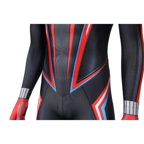 2099 Miles Morales Spiderman Hooded Jumpsuit Cosplay Costume for Halloween Party - Coscosmos