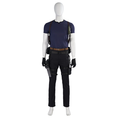 Resident Evil 4 Leon Cosplay Costume - Full Set for Men's Halloween & Gaming Events