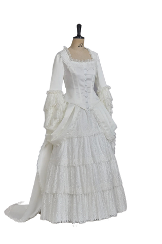 Victorian White Bridal Masquerade Gown | Christine Daae Cosplay Costume from The Phantom of the Opera