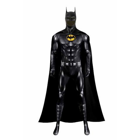 The Flash Batman Bruce Wayne Michael Keaton Cosplay Costume Bodysuit Cloak Mask