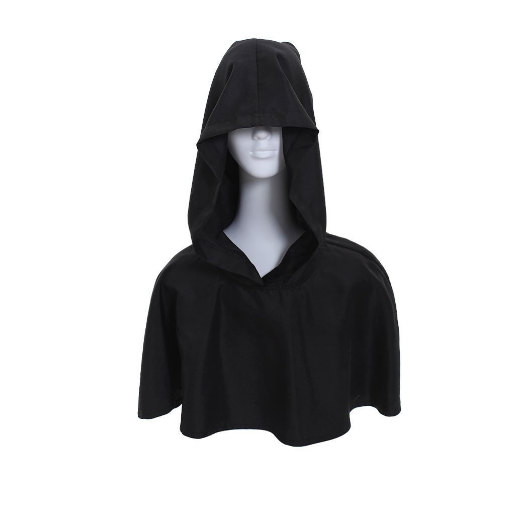 Black Hooded Cape Cloak Mantle Coat Wicca Pagan Robe