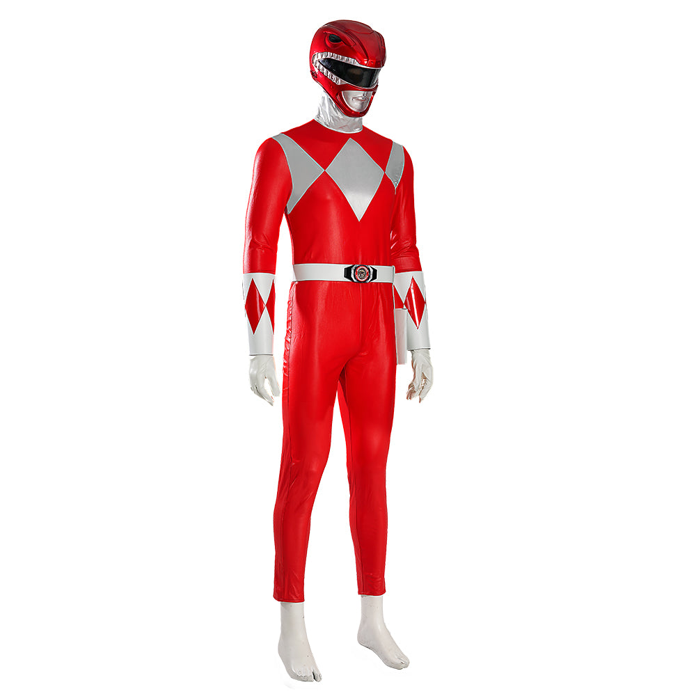 MMPR Red Ranger Suit Costume Cosplay Jumpsuit