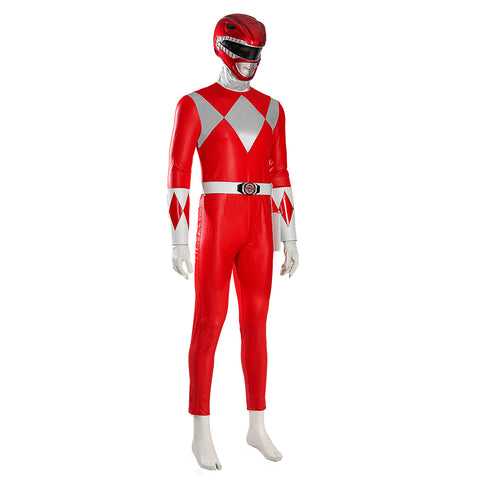 MMPR Red Ranger Suit Costume Cosplay Jumpsuit