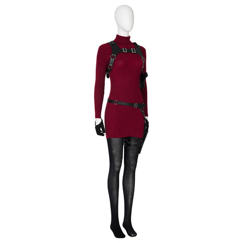 Ada Wong Cosplay Costume - Resident Evil 2 Red Dress Outfit for Women