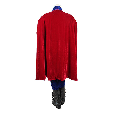 Once Upon a Time Prince Cosplay Costume | Men's Medieval Velvet Red and Blue Suit | Halloween and Party Full Set