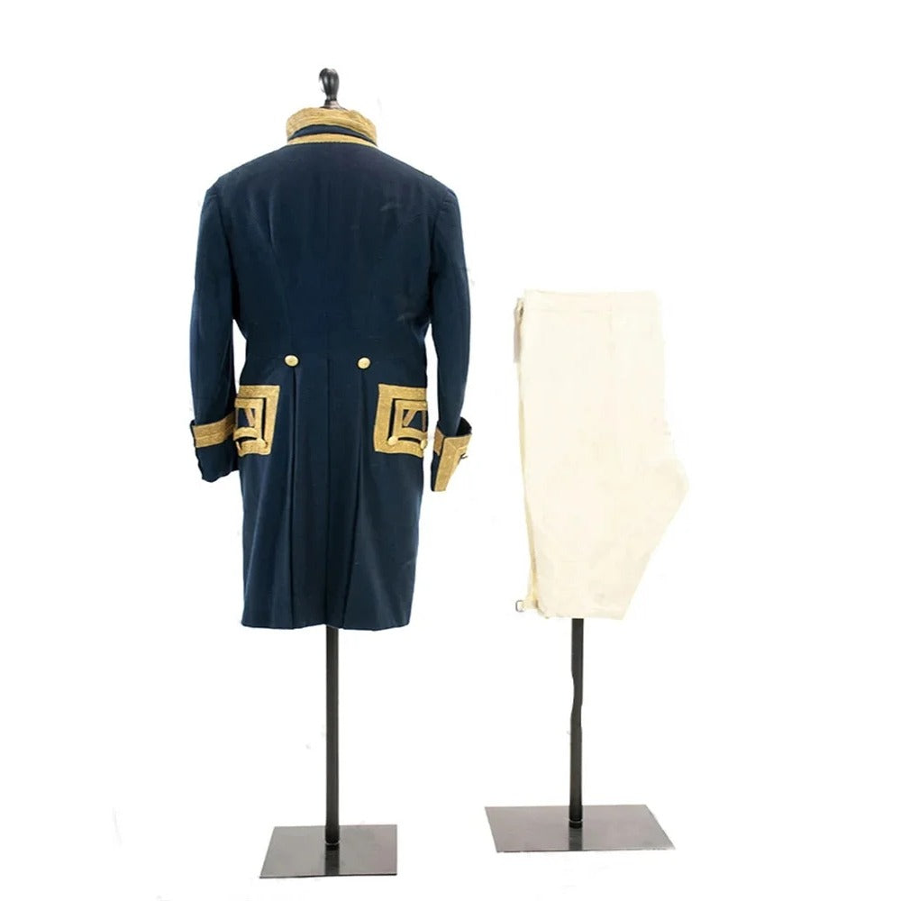 1770s Rococo Louis Era Men's Navy Blue Military Costume - Marie Antoinette Style Suit