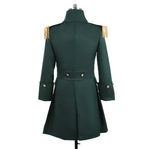 Men’s Colonial Green Military Coat - Victorian Regency Tailcoat | Hamilton Cosplay Jacket | Coscomos Medieval Series