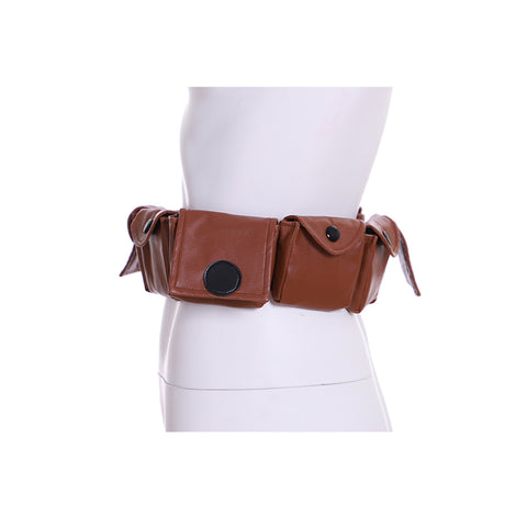 Brown Utility Belt Costume Bag - Adjustable Adult Accessories with Pockets