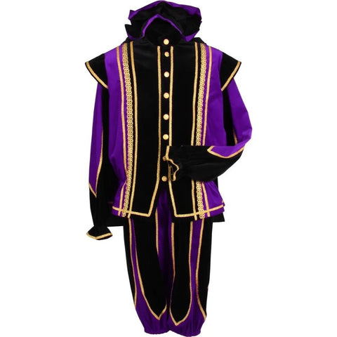 Black Peter Cosplay Costume for Men - Traditional Tudor Velvet Festival Outfit with Ball Gown