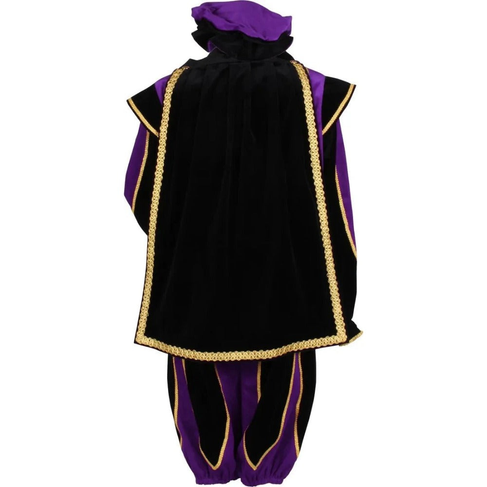 Black Peter Cosplay Costume for Men - Traditional Tudor Velvet Festival Outfit with Ball Gown