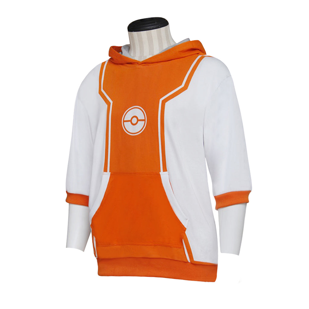 Pokemon Go Trainer Orange Hoodie Cosplay Costume