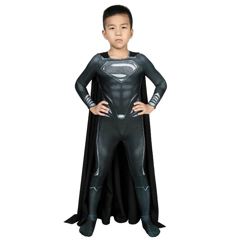 Kids Super Hero Clark's Black Suit Cosplay Costume for Children