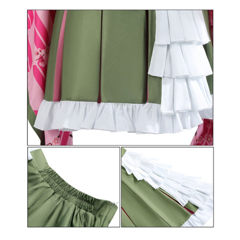 Anime Demon Slayer Mitsuri Kanroji Anniversary Cosplay Costume Set