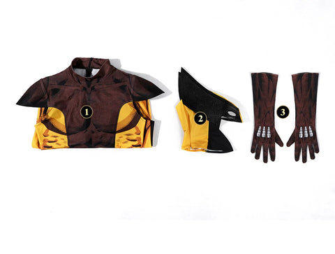 X-Men Wolverine Cosplay Costume, Brown Jumpsuit Tight Bodysuit