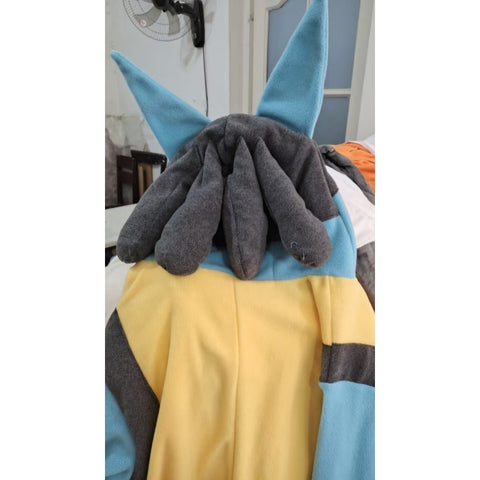 Lucario Anime Cosplay Costume Anime Pajamas  Outfit for Couples Performance Flannel Material