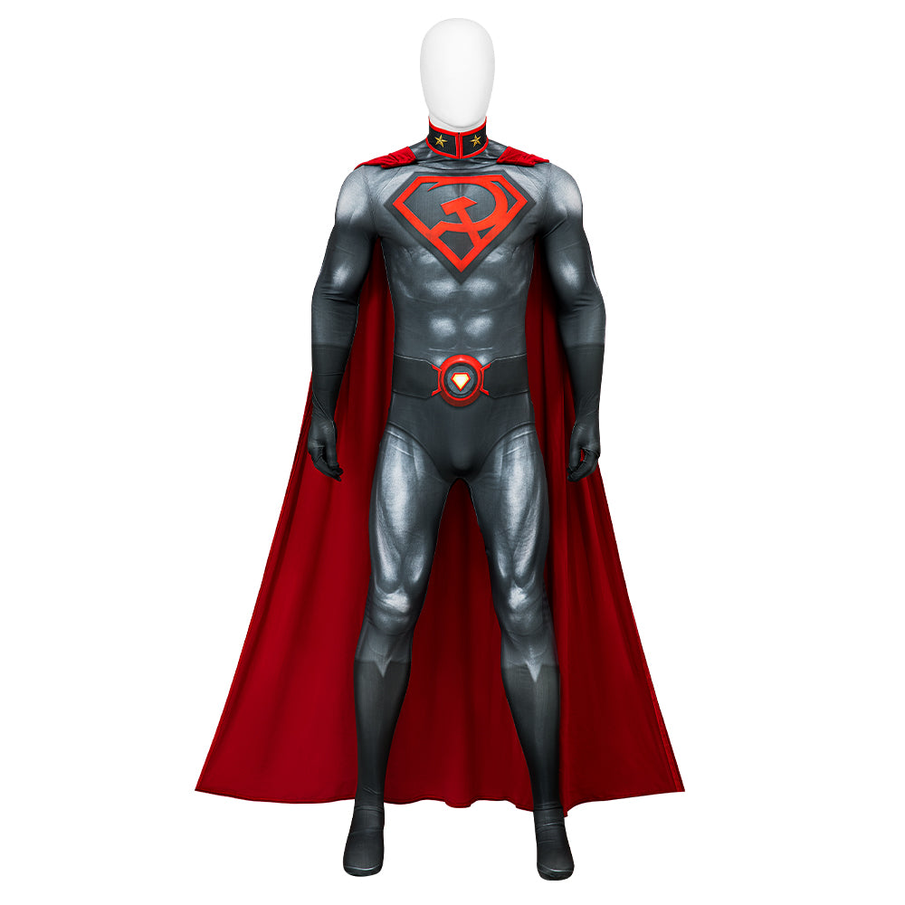 Comic Superman Red Son Superman Halloween Cosplay Costume Bodysuit Full Set