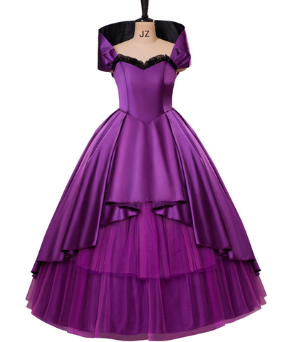 Women's Bearded Lady Circus Costume Musical Tutu Dress Purple Theatrical Cosplay Costume