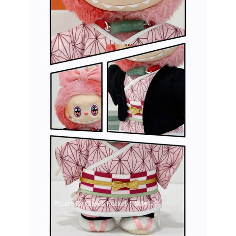Labubu Doll Outfit: Demon Slayer Nezuko Kimono Set for 1/3 Generation