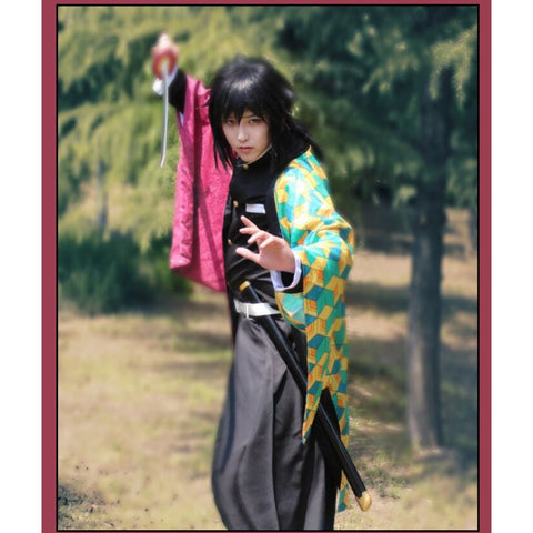 Men's Tomioka Giyu Water Hashira Cosplay Costume Full Set - Demon Slayer