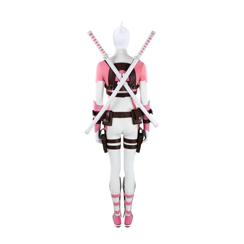 Marvel Comics Gwenpool Cosplay Costume with Matching Dual Blade Accessories