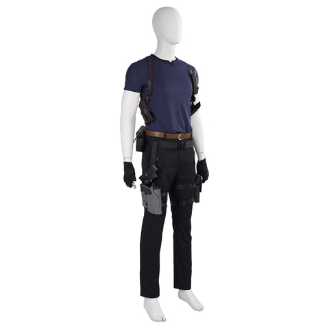 Resident Evil 4 Leon Cosplay Costume - Full Set for Men's Halloween & Gaming Events