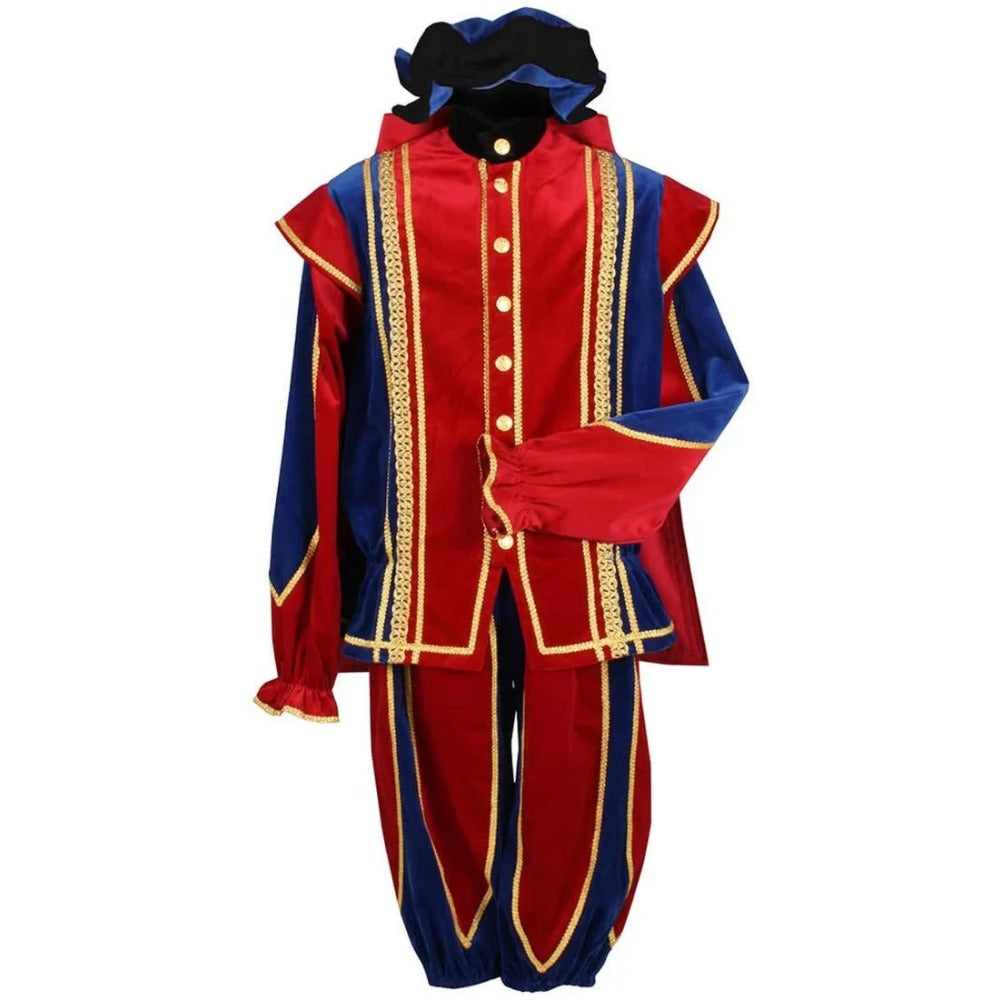 Black Peter Cosplay Costume for Men - Traditional Tudor Velvet Festival Outfit with Ball Gown