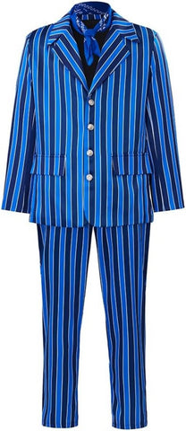 Men Austin Costume Blue Spy Movie Cosplay Outfit Adult 60s Spy Swinger Costume