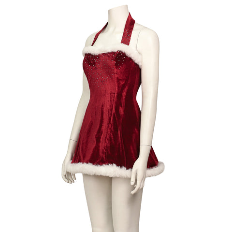 Love Actually 2023 Costume - Retro Christmas Dress with Cape