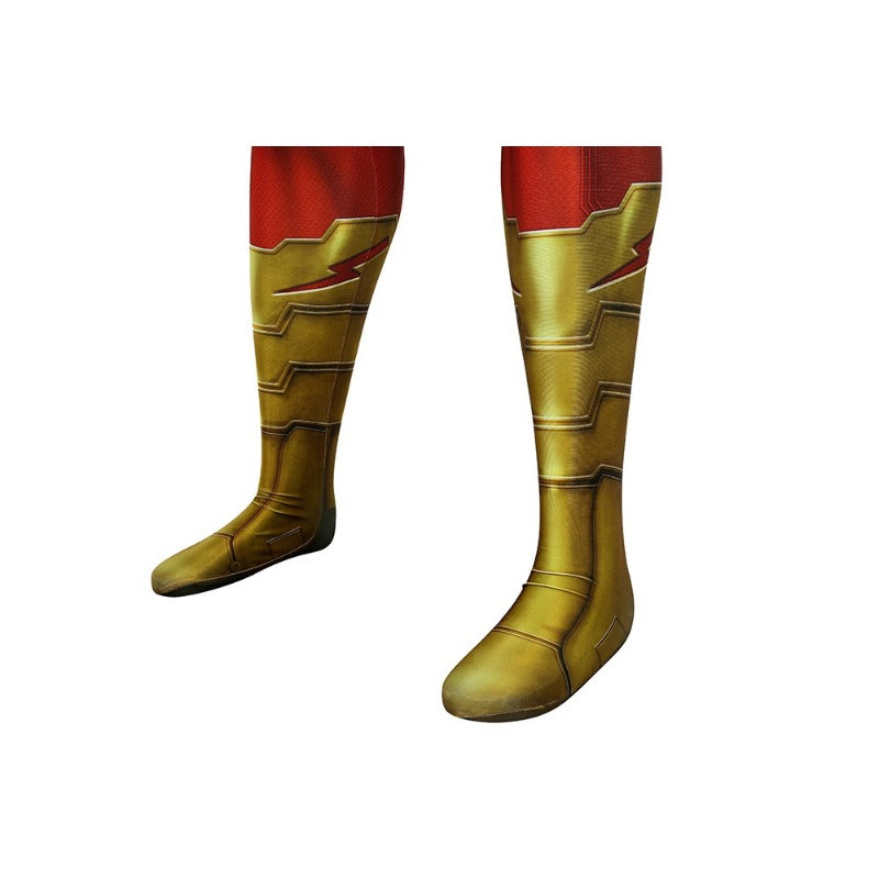 Shazam Billy Batson Captain Marvel Cosplay Costume Body-suit Zentai Tight Jump