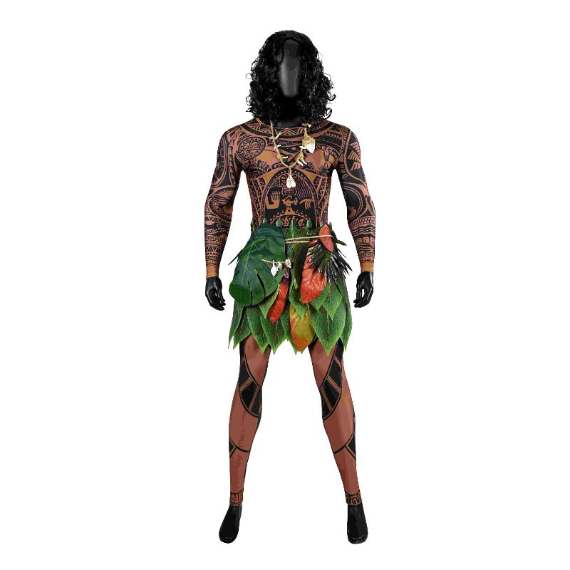 Moana Maui Suit Cosplay Costume for Adults and Kids – Halloween and Party Wear