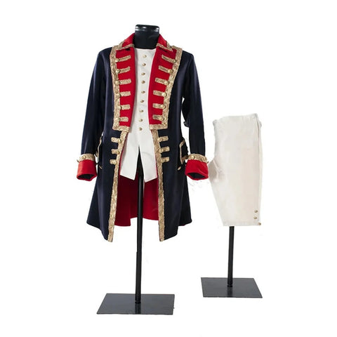 1780s Tudor Regency Soldier Costume – Noble Tailcoat Jacket & Vest Full Set | Coscosmos Cosplay Series