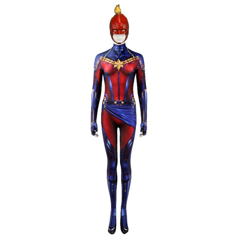 Captain Marvel Carol Danvers HD Printed Cosplay Jumpsuit - Avengers Endgame Inspired Costume