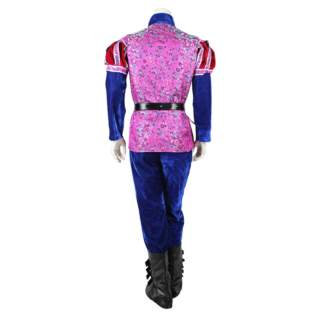 Once Upon a Time Prince Cosplay Costume | Men's Medieval Velvet Red and Blue Suit | Halloween and Party Full Set